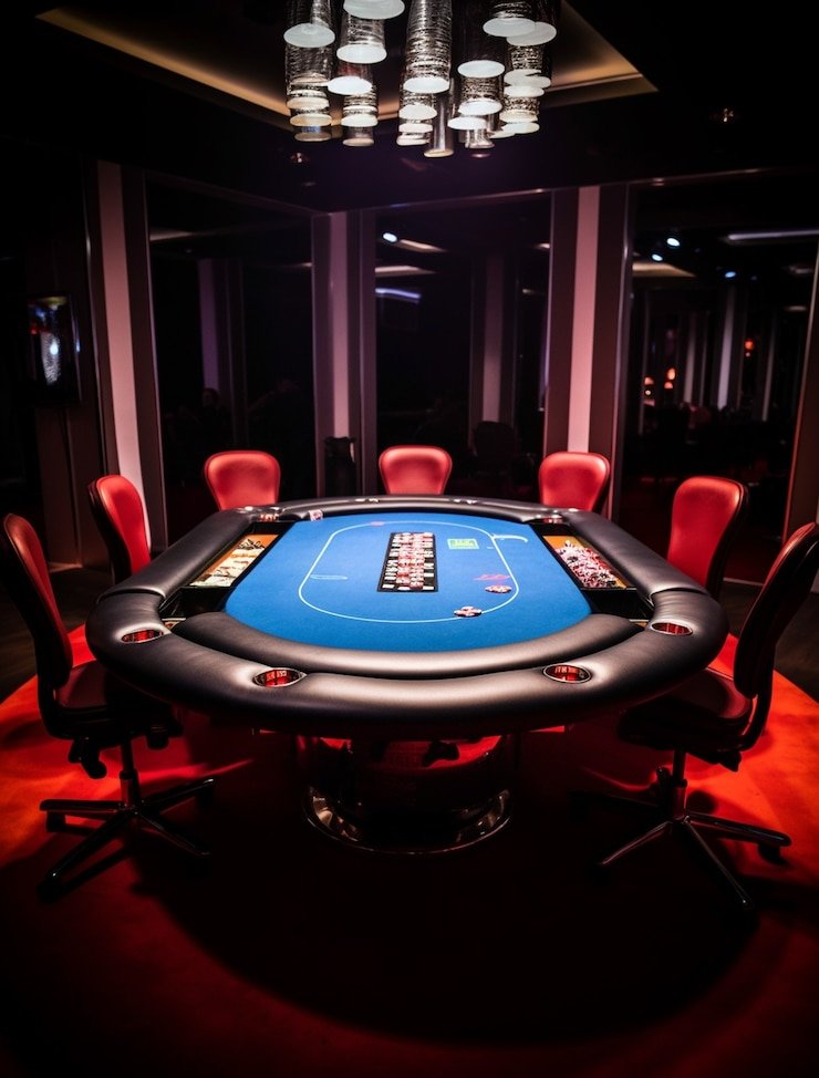Live-dealer blackjack table with multi-camera feed